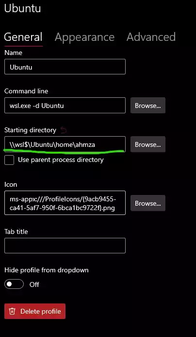 Windows Terminal settings